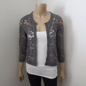 NEW Hollister Dark Gray Lace Cardigan Size Small Dark Gray